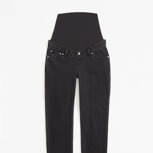 Abercrombie & Fitch Black Maternity Jeans “The 90’s Straight” Size 33/16 Long